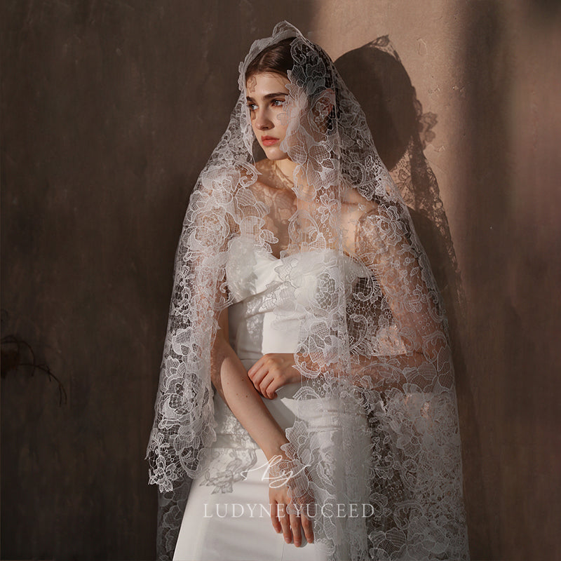 Saturey Velos De Novia De Capilla De Tul Suave Velo De Marfil Blanco