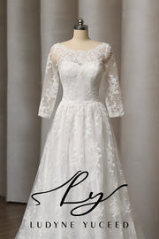 Vestido de novia de organza floral 3D sin tirantes con mangas desmontables