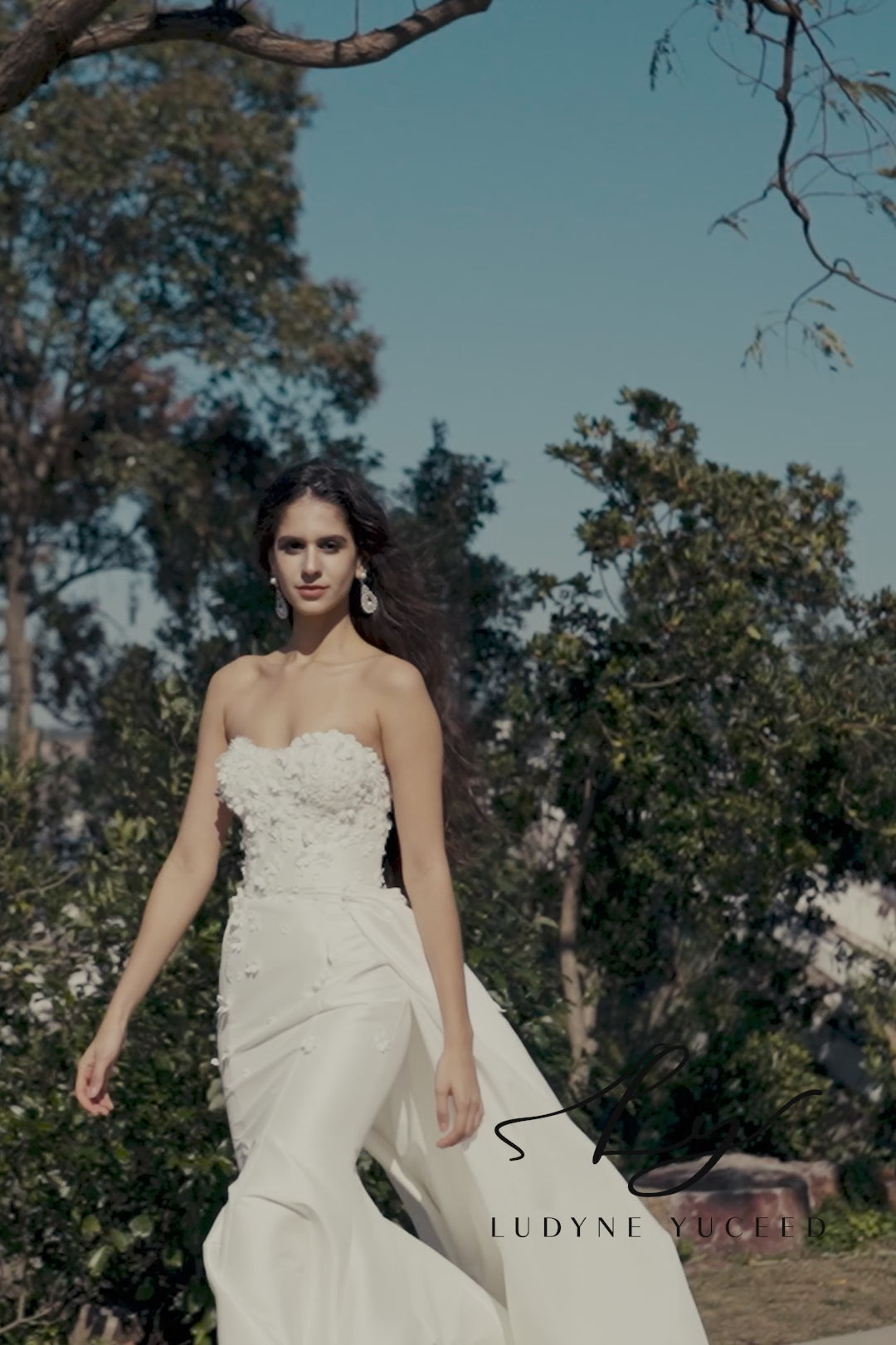 3D Floral And Beads Fit-And-Flare Wedding Dress With