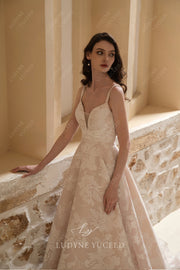 In Stock|Floral A-Line Organza Wedding Dress