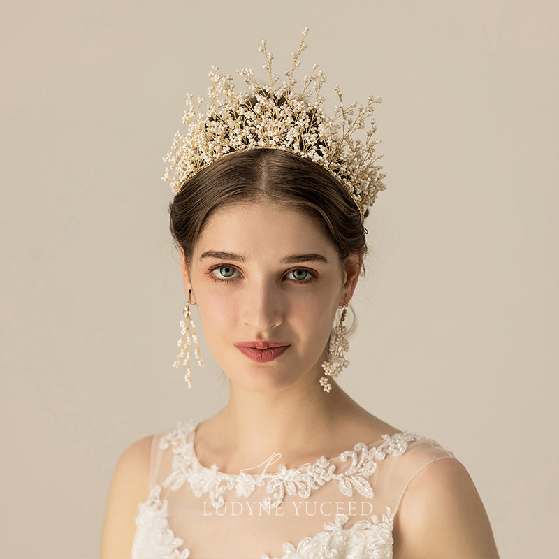 Adorned With Delicate Millet Beads Bridal Headpiece