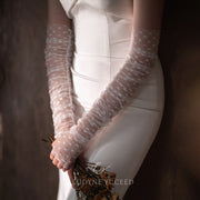 Sweet Heart-shaped Lace Wholesale Fingerless Long Bridal Gloves