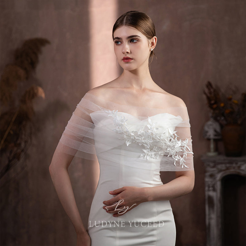 Elegant Illusion Lace Tulle Bridal Cape