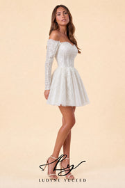 Vestido de novia de organza floral 3D sin tirantes con mangas desmontables