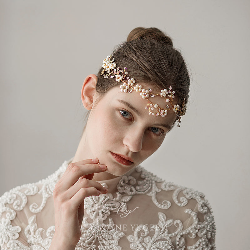 Ethereal Pearl Flower Bridal Headpiece