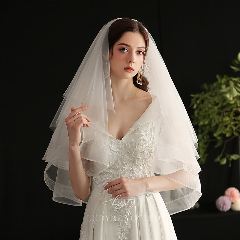 Wholesale Elbow Length Horsehair Bridal Veil