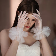 Super Fairy Short Ruffled Bridal Gloves