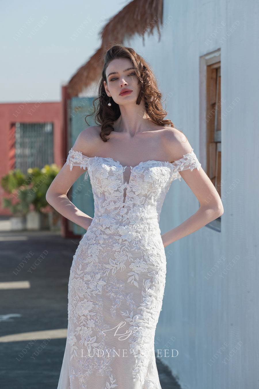 Timeless Fit And Flare Wedding Dress with Overskirt