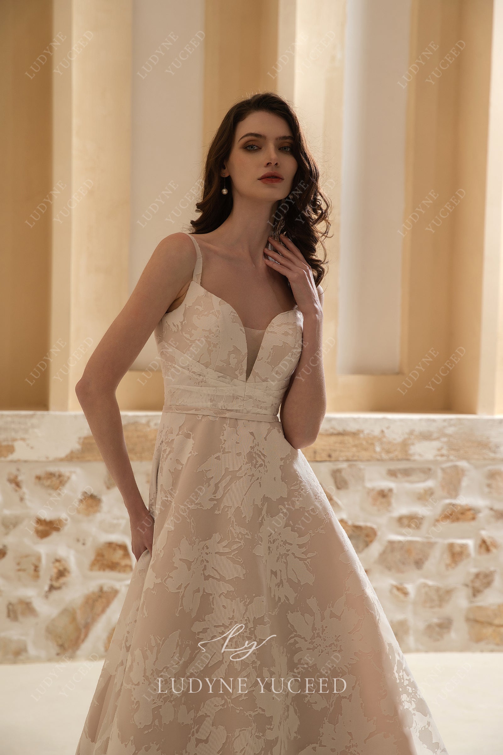 In Stock|Floral A-Line Organza Wedding Dress