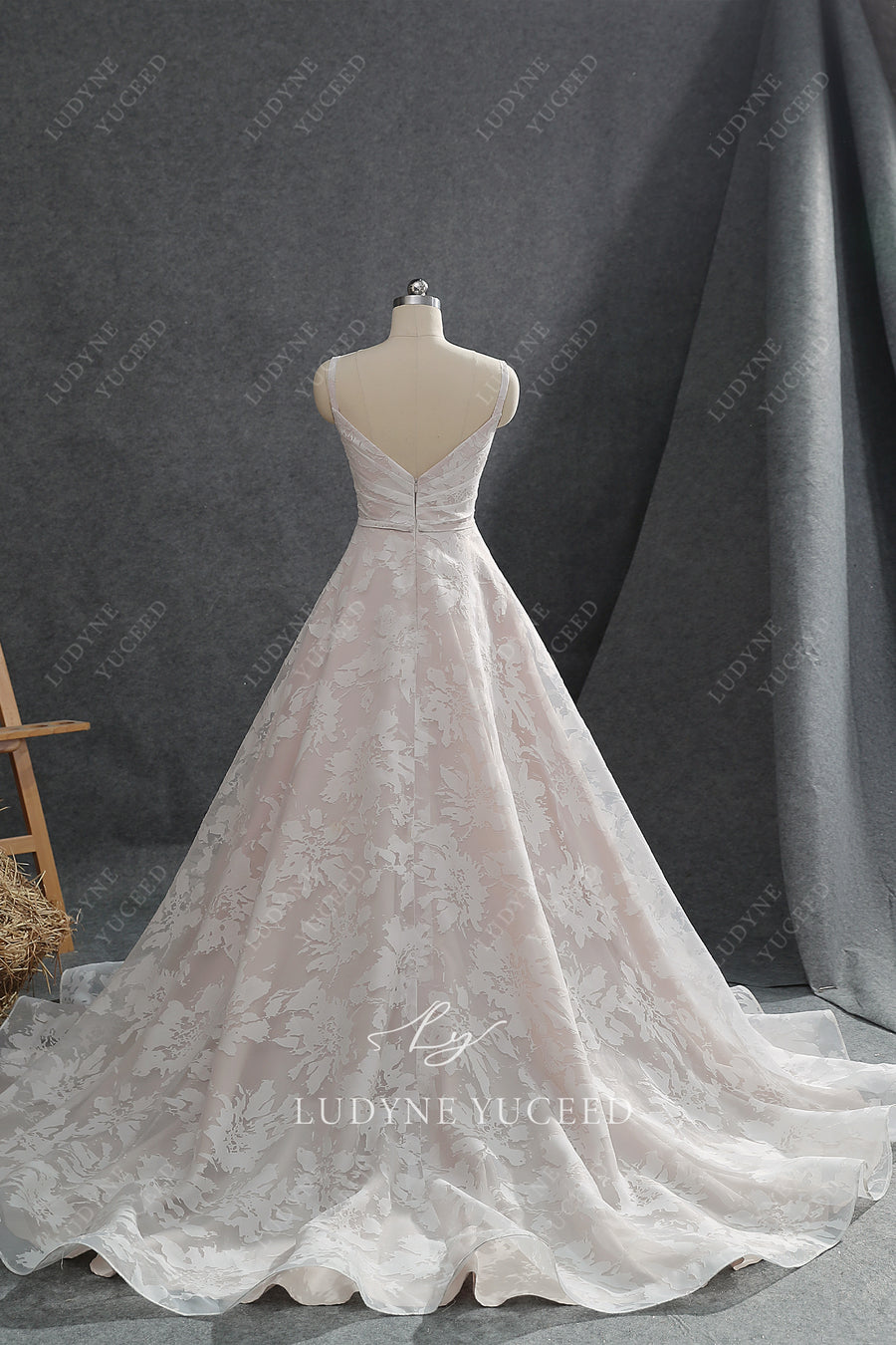 Floral A-Line Organza Wedding Dress