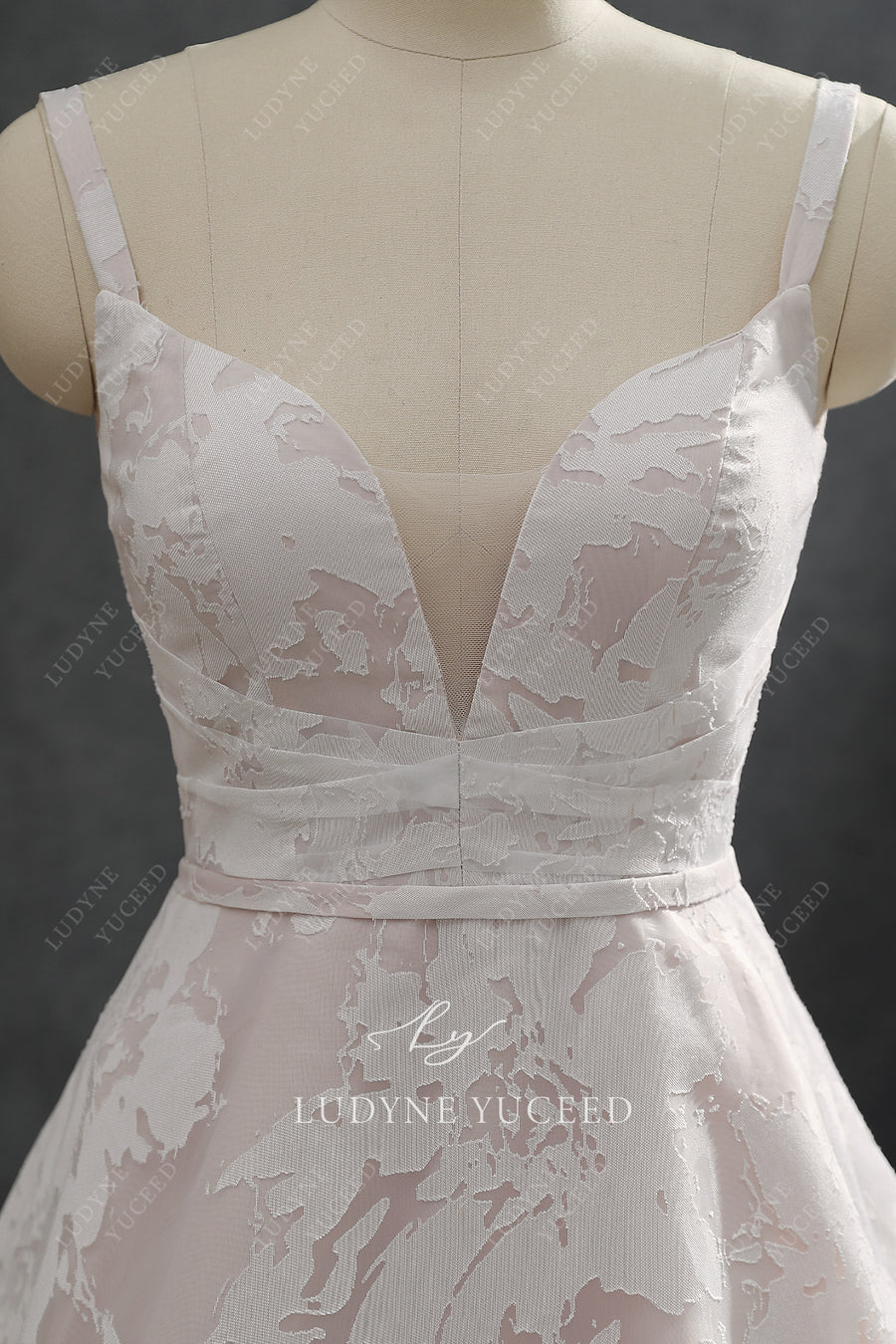 Floral A-Line Organza Wedding Dress