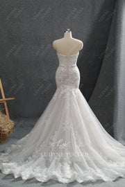 In Stock|Sparkling Plunging Sweetheart Detachable Sleeves Wedding Dress