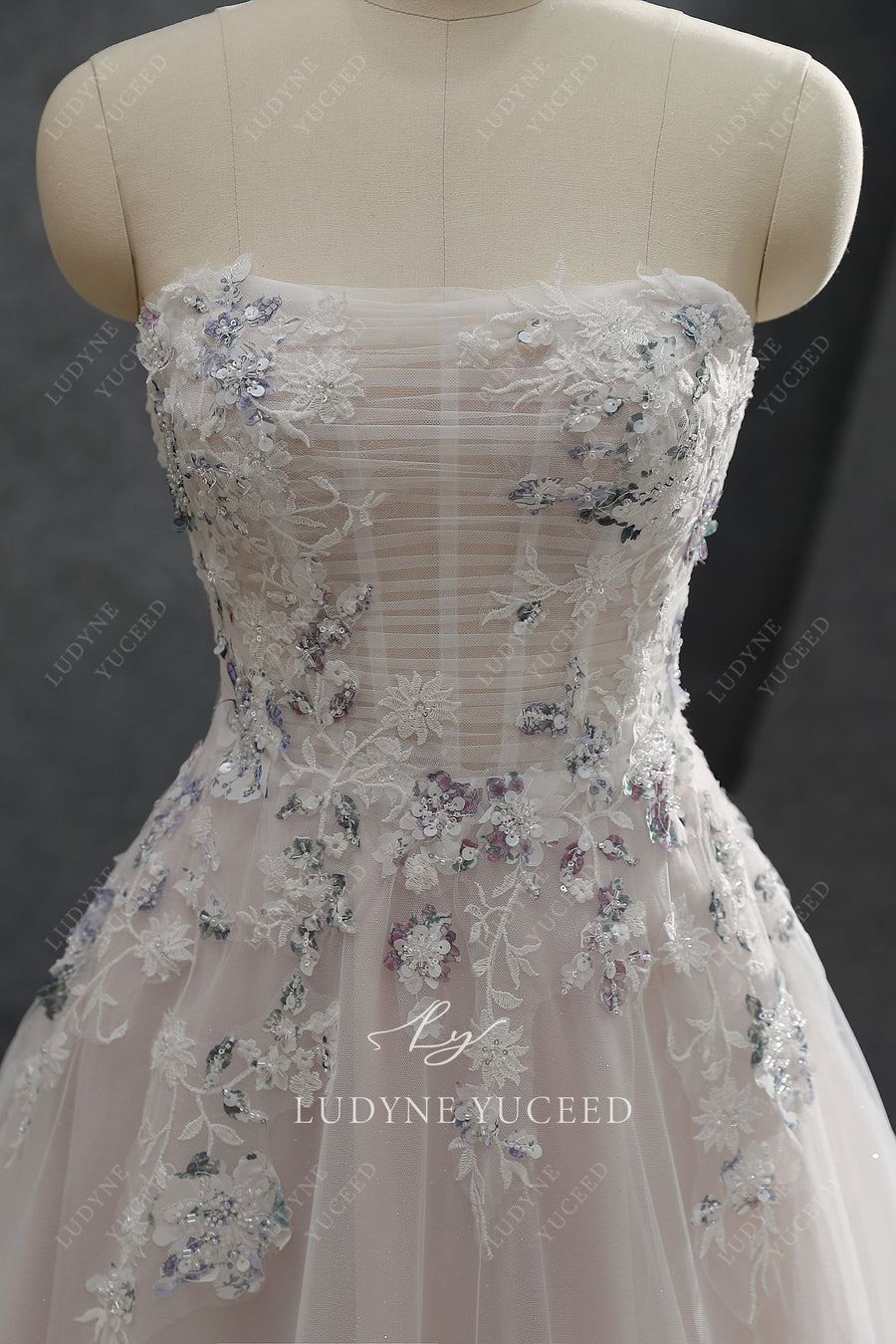 Fairytale Floral Lace A-Line Wedding Dress