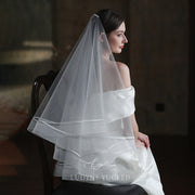 Double Layer Wedding Face Cover Bridal Veil Headpiece