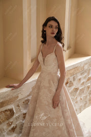 Floral A-Line Organza Wedding Dress