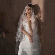 Gorgeous Single Layer Ivory Lace Bridal Veil