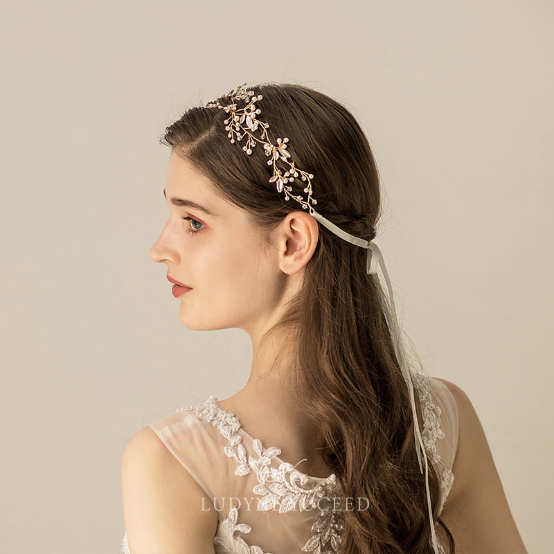 Exquisite Alloy Lacquer Flower Bridal Headpiece