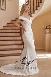 Abito da sposa a-line senza spalline in organza floreale 3D con maniche staccabili