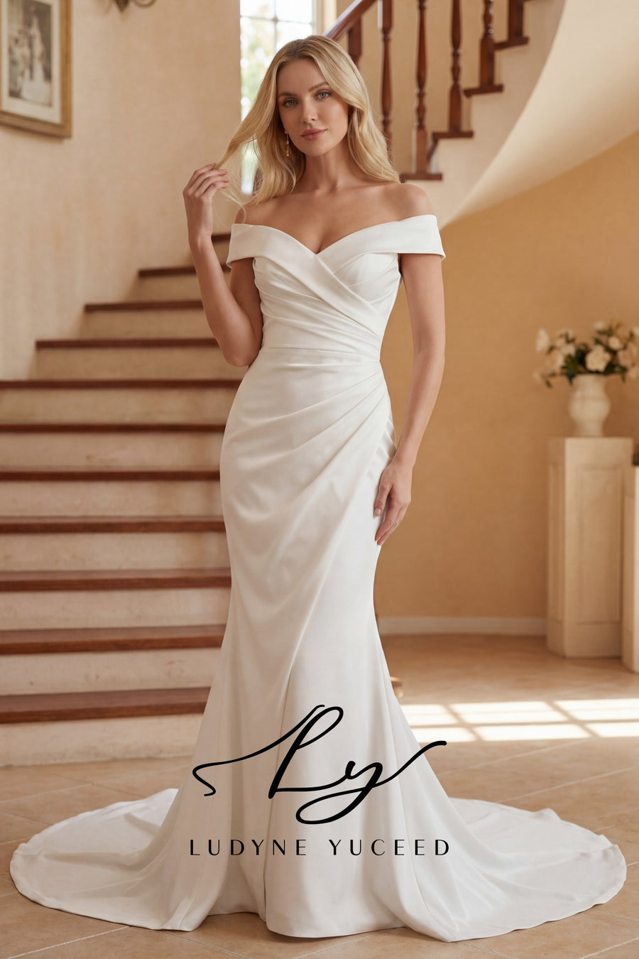 Abito da sposa a-line senza spalline in organza floreale 3D con maniche staccabili