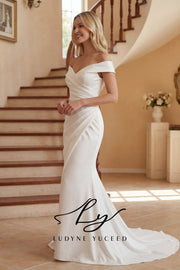 Abito da sposa a-line senza spalline in organza floreale 3D con maniche staccabili