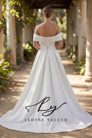 Vestido de novia de organza floral 3D sin tirantes con mangas desmontables