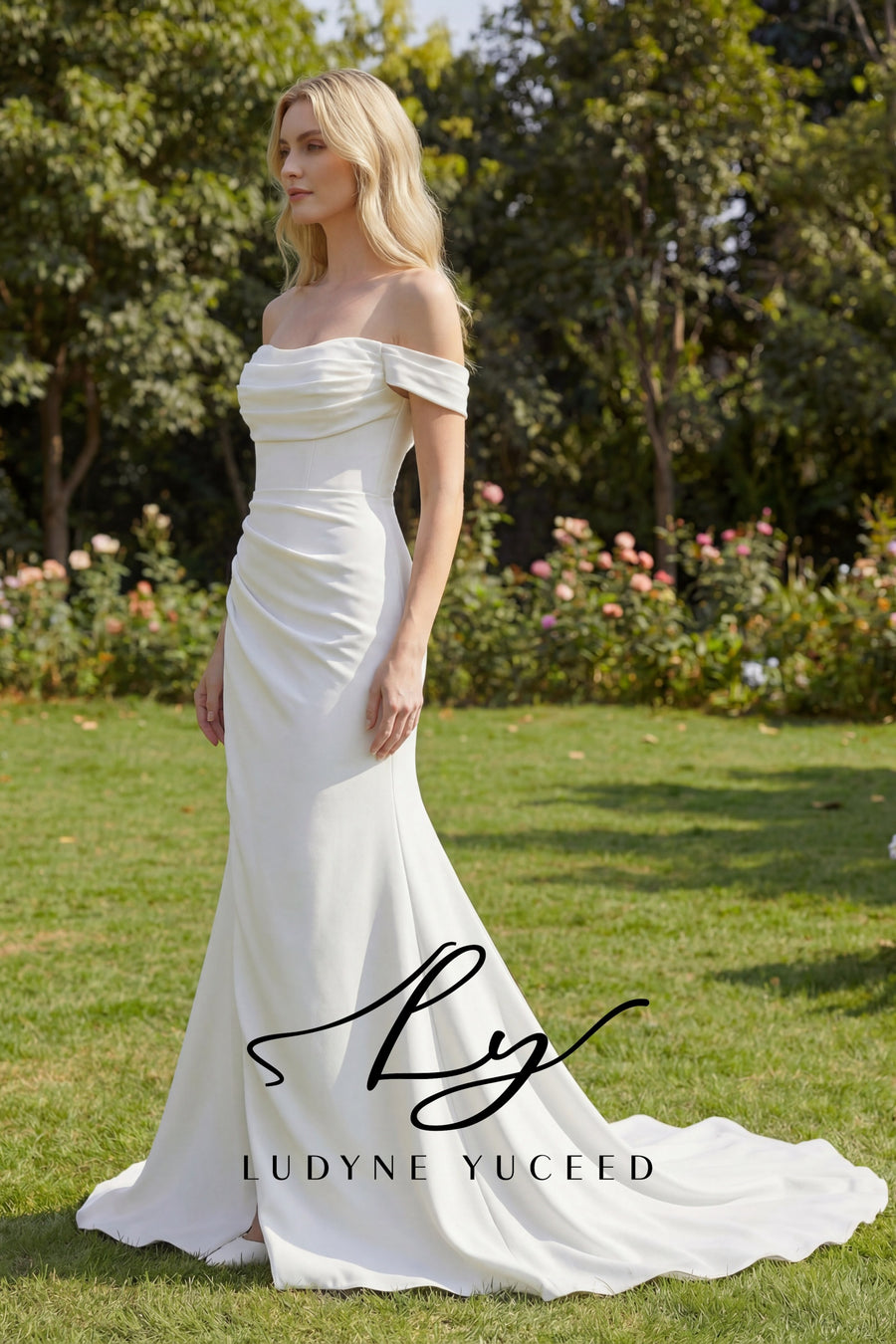 Abito da sposa a-line senza spalline in organza floreale 3D con maniche staccabili