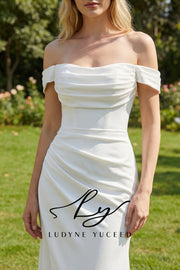 Abito da sposa a-line senza spalline in organza floreale 3D con maniche staccabili