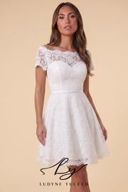 Abito da sposa a-line senza spalline in organza floreale 3D con maniche staccabili