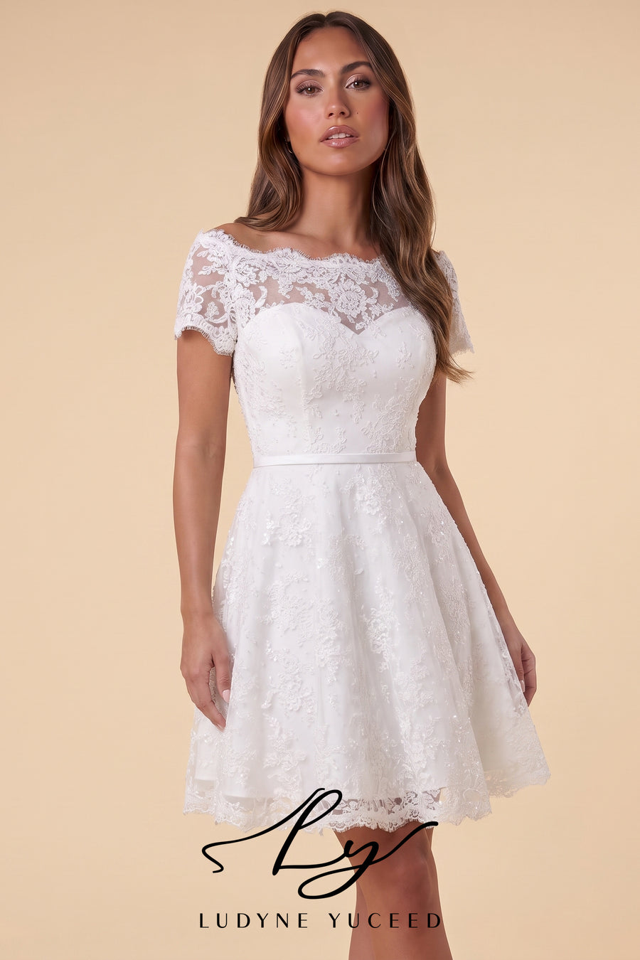 Abito da sposa a-line senza spalline in organza floreale 3D con maniche staccabili