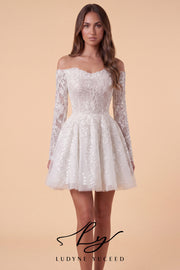 Vestido de novia de organza floral 3D sin tirantes con mangas desmontables