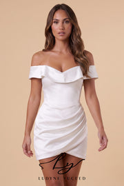 Vestido de novia de organza floral 3D sin tirantes con mangas desmontables