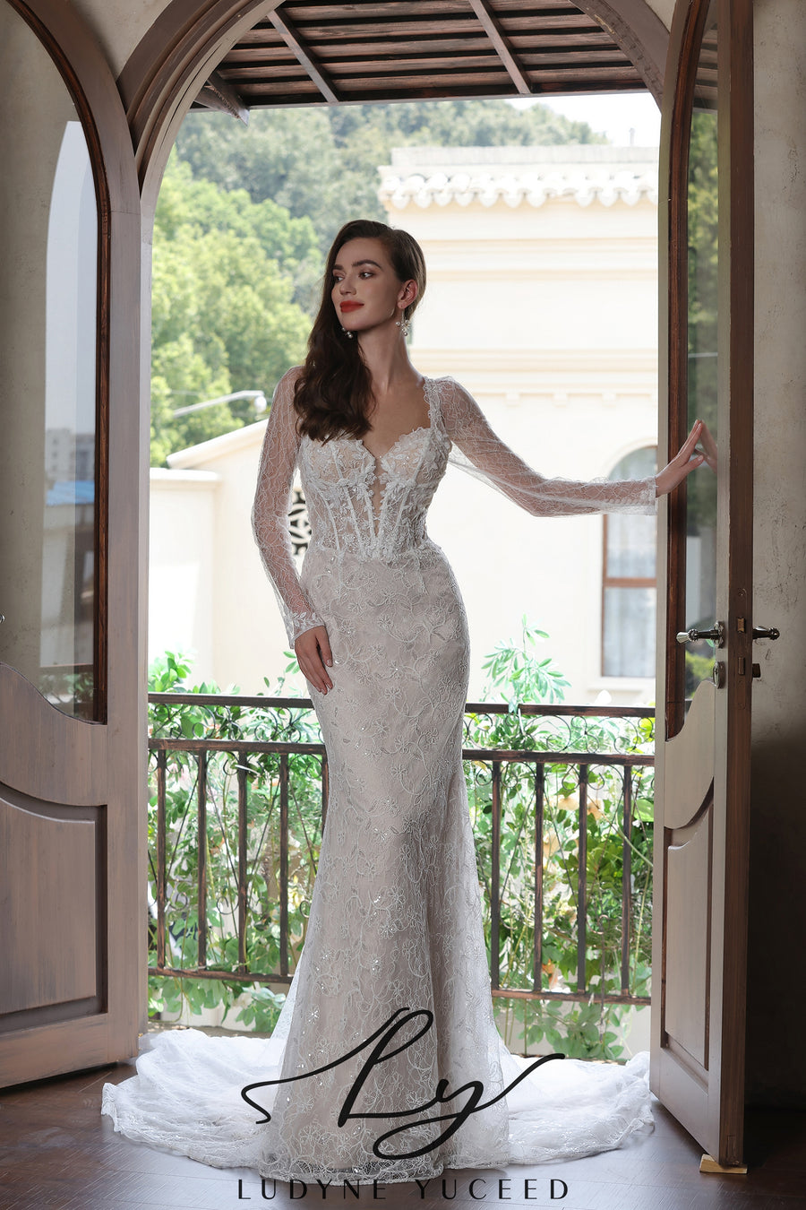 Abito da sposa a-line senza spalline in organza floreale 3D con maniche staccabili