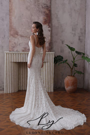 Abito da sposa a-line senza spalline in organza floreale 3D con maniche staccabili