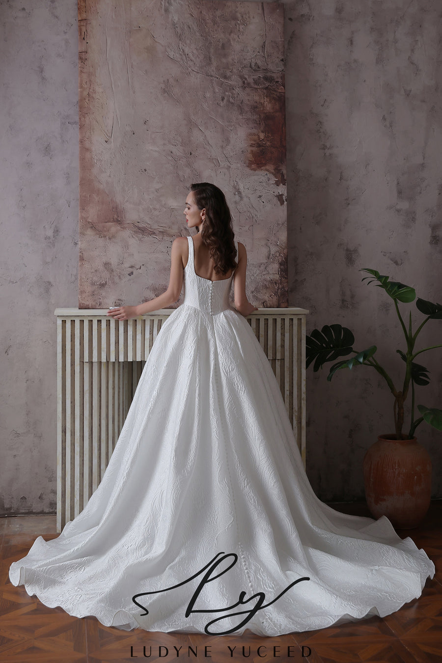 Abito da sposa a-line senza spalline in organza floreale 3D con maniche staccabili