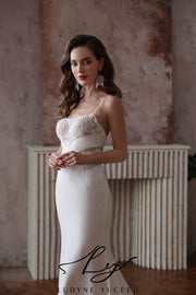 Abito da sposa a-line senza spalline in organza floreale 3D con maniche staccabili