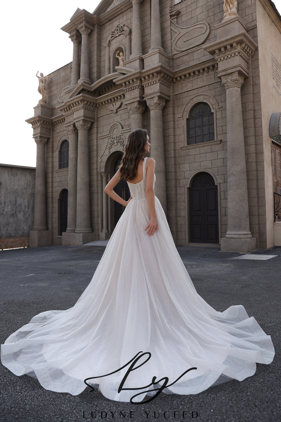 Abito da sposa a-line senza spalline in organza floreale 3D con maniche staccabili