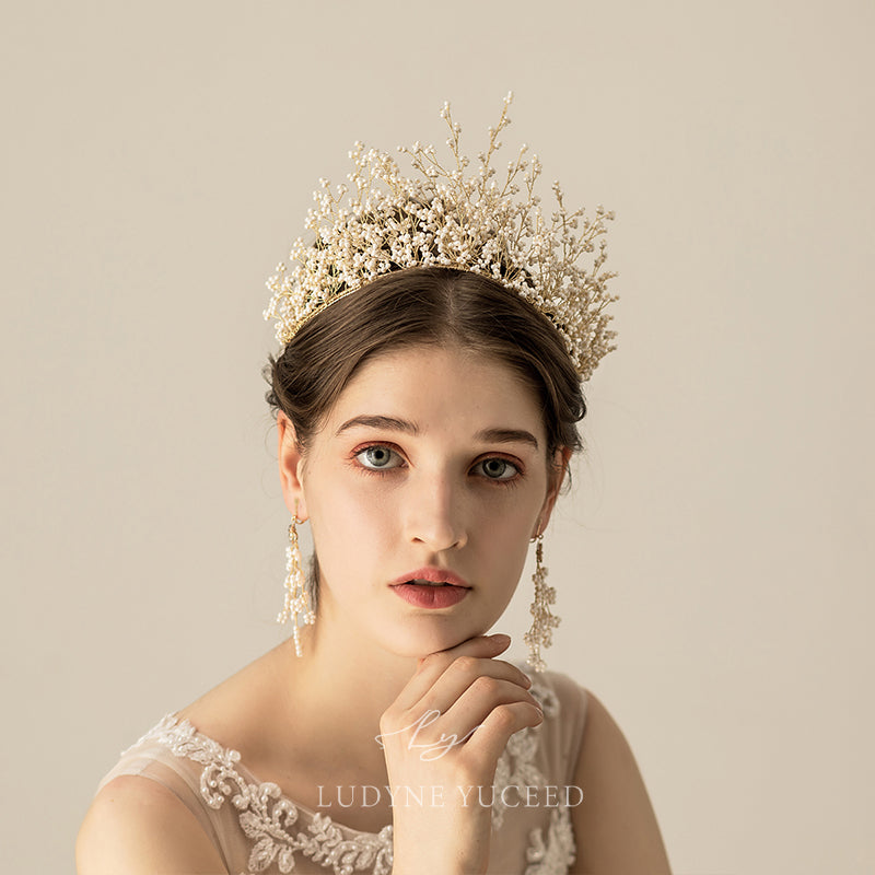 Adorned With Delicate Millet Beads Bridal Headpiece