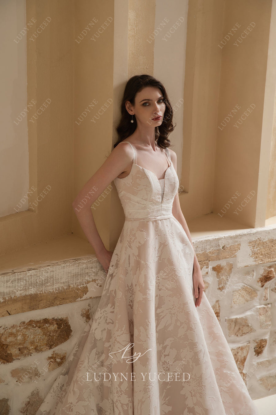 In Stock|Floral A-Line Organza Wedding Dress