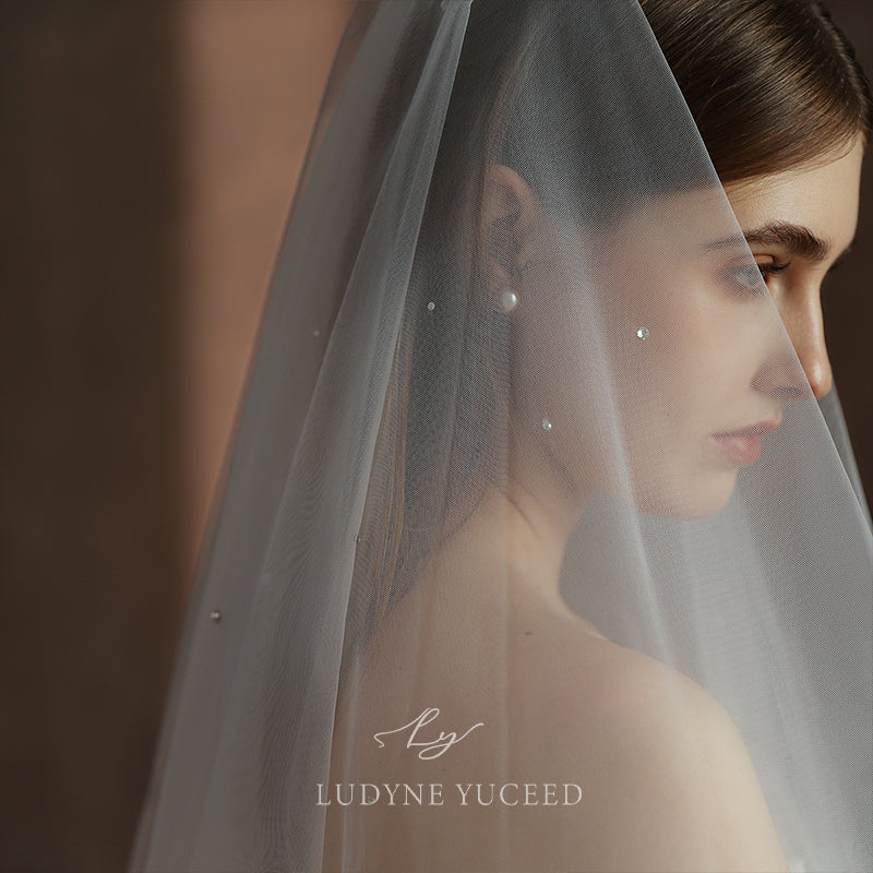 Diamond-Studded Double-Layer Bridal Veil