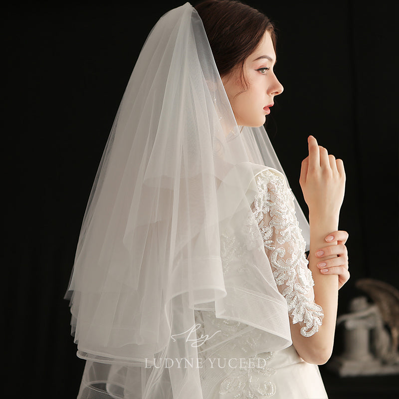 Wholesale Elbow Length Horsehair Bridal Veil