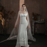 Fancy Shimmery Lace Single Layer Bridal Veil