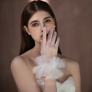 Super Fairy Short Ruffled Bridal Gloves