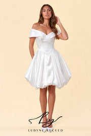 Vestido de novia de organza floral 3D sin tirantes con mangas desmontables