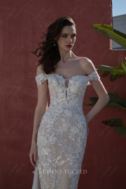 Timeless Fit And Flare Wedding Dress with Overskirt