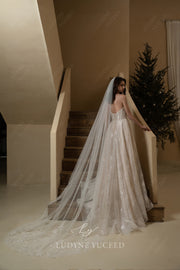 Enchanting A-Line Sweetheart Detachable Sleeves Wedding Dress