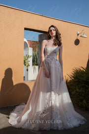 In Stock|Fairytale Floral Lace A-line Bridal Gown