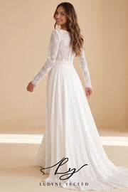 Abito da sposa a-line senza spalline in organza floreale 3D con maniche staccabili