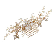 High-end Pearls Gold Flower Bridal Headpiece