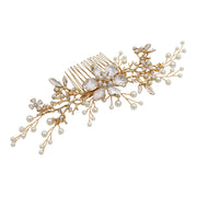 High-end Pearls Gold Flower Bridal Headpiece