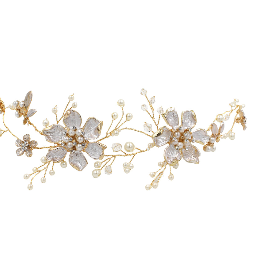 Exquisite Alloy Lacquer Flower Bridal Headpiece